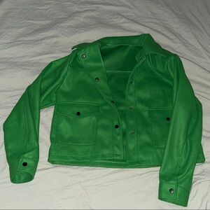 Vibrant Green Jacket with Button Details